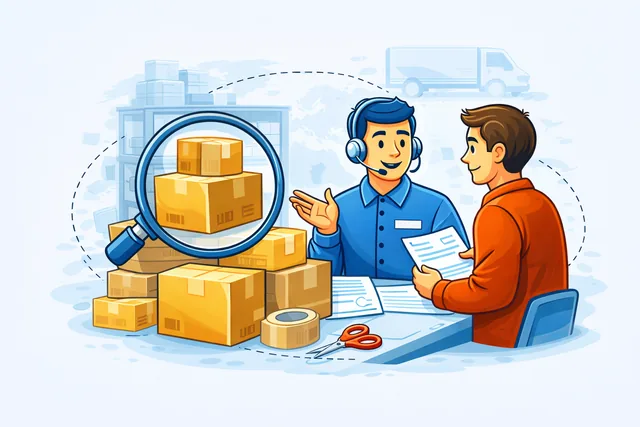 Packing boxes illustration showing shipping cartons in multiple sizes with staff guidance for safer packing.